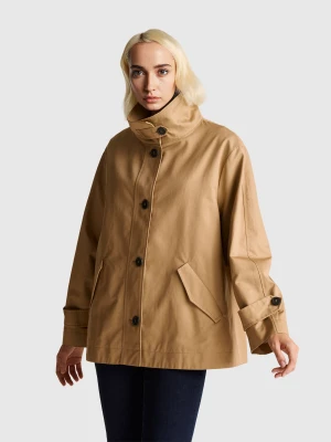 Benetton, 100% Cotton Jacket, Size: XXS, Camel, Women United Colors of Benetton