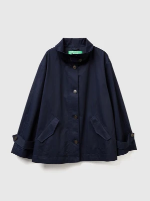 Benetton, 100% Cotton Jacket, Size: XXS, Dark Blue, Women United Colors of Benetton