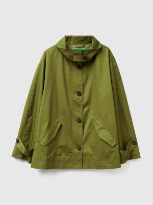 Benetton, 100% Cotton Jacket, Size: XS, Military Green, Women United Colors of Benetton