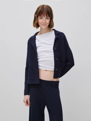Benetton, 100% Cotton Knit Blazer, Size: XS, Dark Blue, Women United Colors of Benetton