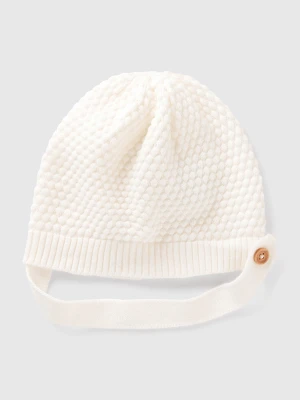 Benetton, 100% Cotton Knit Hat, size 74-82, Creamy White, Kids United Colors of Benetton