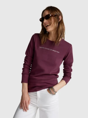 Benetton, 100% Cotton Long Sleeve T-shirt, size XXS, Burgundy, Women United Colors of Benetton