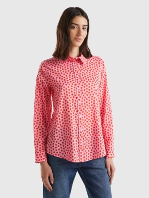 Benetton, 100% Cotton Patterned Shirt, size XL, Pink, Women United Colors of Benetton