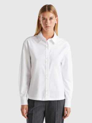 Benetton, 100% Cotton Shirt, size L, White, Women United Colors of Benetton