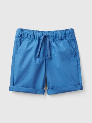 Benetton, 100% Cotton Shorts With Drawstring, size 104, Blue, Kids United Colors of Benetton