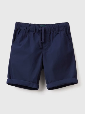 Benetton, 100% Cotton Shorts With Drawstring, size 104, Dark Blue, Kids United Colors of Benetton