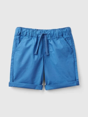 Benetton, 100% Cotton Shorts With Drawstring, size 110, Blue, Kids United Colors of Benetton
