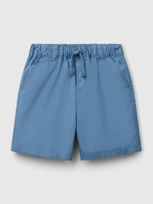 Benetton, 100% Cotton Shorts With Drawstring, size 116, Light Blue, Kids United Colors of Benetton