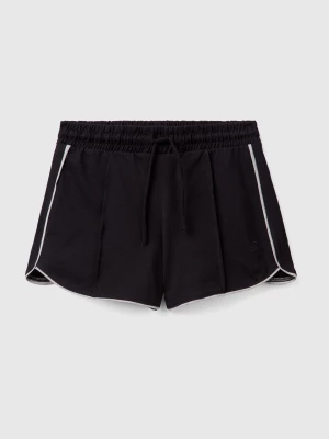 Benetton, 100% Cotton Shorts With Drawstring, size 2XL, Black, Kids United Colors of Benetton