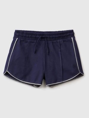 Benetton, 100% Cotton Shorts With Drawstring, size 2XL, Dark Blue, Kids United Colors of Benetton