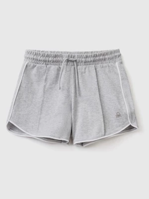 Benetton, 100% Cotton Shorts With Drawstring, size 2XL, Light Gray, Kids United Colors of Benetton