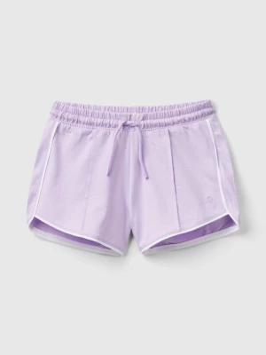 Benetton, 100% Cotton Shorts With Drawstring, size 2XL, Lilac, Kids United Colors of Benetton