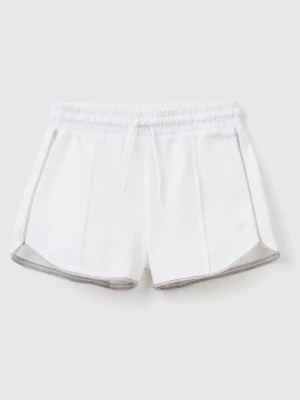 Benetton, 100% Cotton Shorts With Drawstring, size 2XL, White, Kids United Colors of Benetton