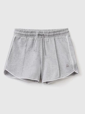 Benetton, 100% Cotton Shorts With Drawstring, size L, Light Gray, Kids United Colors of Benetton