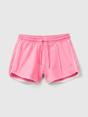 Benetton, 100% Cotton Shorts With Drawstring, size L, Pink, Kids United Colors of Benetton
