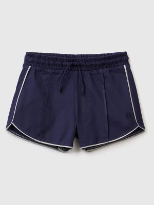 Benetton, 100% Cotton Shorts With Drawstring, size M, Dark Blue, Kids United Colors of Benetton