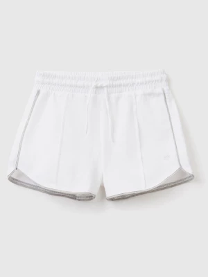 Benetton, 100% Cotton Shorts With Drawstring, size XL, White, Kids United Colors of Benetton