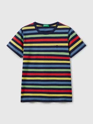 Benetton, 100% Cotton Striped T-shirt, Size: XL, Multi-color, Kids United Colors of Benetton