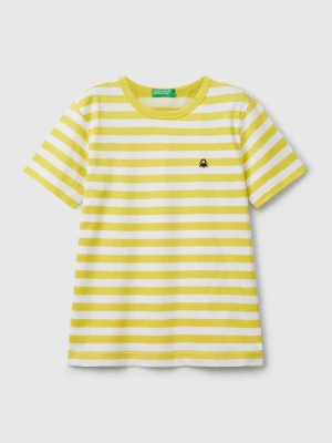 Benetton, 100% Cotton Striped T-shirt, size XL, Yellow, Kids United Colors of Benetton