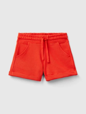 Benetton, 100% Cotton Sweat Shorts, size 3XL, Red, Kids United Colors of Benetton