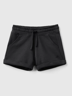 Benetton, 100% Cotton Sweat Shorts, size M, Black, Kids United Colors of Benetton