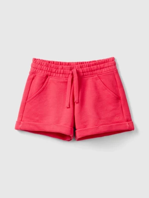 Benetton, 100% Cotton Sweat Shorts, size S, Fuchsia, Kids United Colors of Benetton