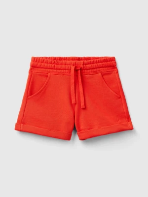 Benetton, 100% Cotton Sweat Shorts, size S, Red, Kids United Colors of Benetton