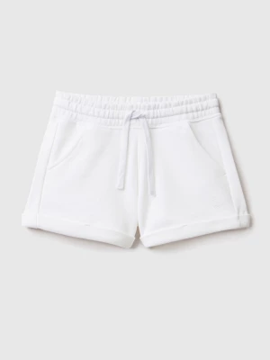 Benetton, 100% Cotton Sweat Shorts, size XL, White, Kids United Colors of Benetton