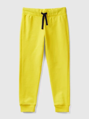 Benetton, 100% Cotton Sweatpants, size L, Yellow, Kids United Colors of Benetton