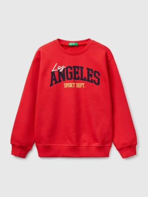 Zdjęcie produktu Benetton, 100% Cotton Sweatshirt With Print, size XL, Red, Kids United Colors of Benetton