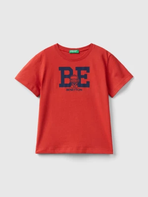 Benetton, 100% Cotton T-shirt With Logo, size 104, Brick Red, Kids United Colors of Benetton