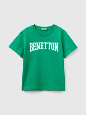 Benetton, 100% Cotton T-shirt With Logo, size 104, Green, Kids United Colors of Benetton