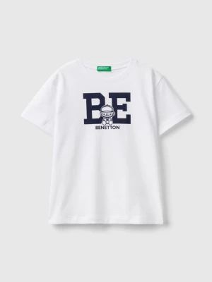 Benetton, 100% Cotton T-shirt With Logo, size 104, White, Kids United Colors of Benetton