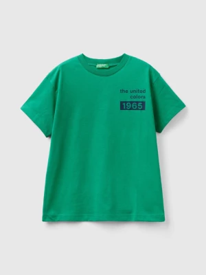 Benetton, 100% Cotton T-shirt With Logo, size 2XL, Green, Kids United Colors of Benetton