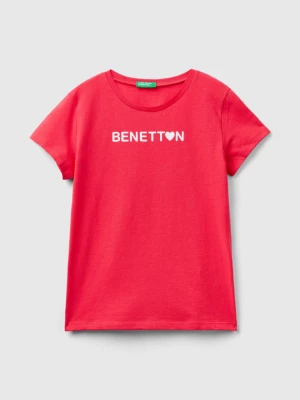 Benetton, 100% Cotton T-shirt With Logo, size 3XL, Fuchsia, Kids United Colors of Benetton
