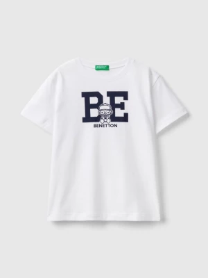 Benetton, 100% Cotton T-shirt With Logo, size 90, White, Kids United Colors of Benetton