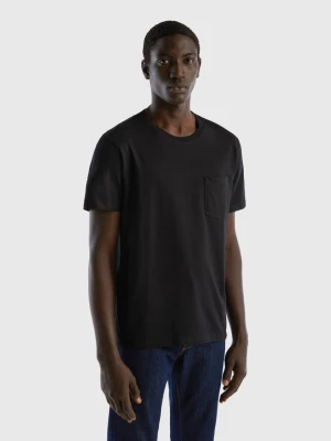 Benetton, 100% Cotton T-shirt With Pocket, size S, Black, Men United Colors of Benetton