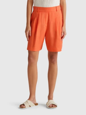 Benetton, 100% Linen Bermudas, size XL, , Women United Colors of Benetton