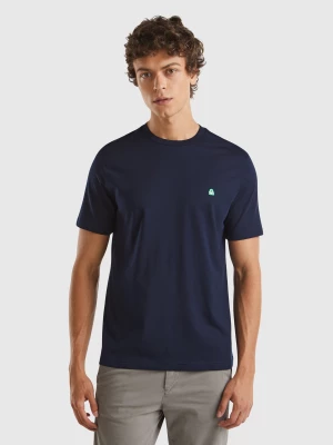 Benetton, 100% Organic Cotton Basic T-shirt, size L, Dark Blue, Men United Colors of Benetton