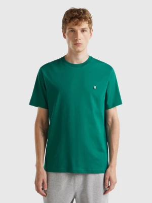 Benetton, 100% Organic Cotton Basic T-shirt, size L, Dark Green, Men United Colors of Benetton