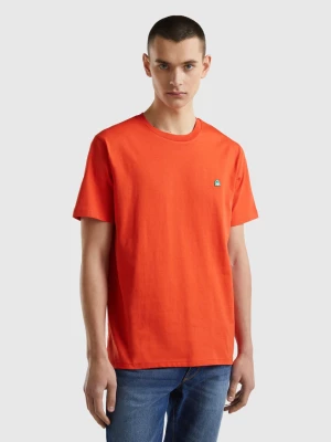 Benetton, 100% Organic Cotton Basic T-shirt, size L, Red, Men United Colors of Benetton