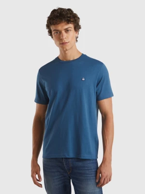 Benetton, 100% Organic Cotton Basic T-shirt, size M, Air Force Blue, Men United Colors of Benetton