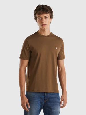 Benetton, 100% Organic Cotton Basic T-shirt, size M, Brown, Men United Colors of Benetton