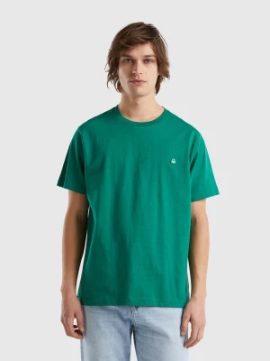Benetton, 100% Organic Cotton Basic T-shirt, size M, Dark Green, Men United Colors of Benetton