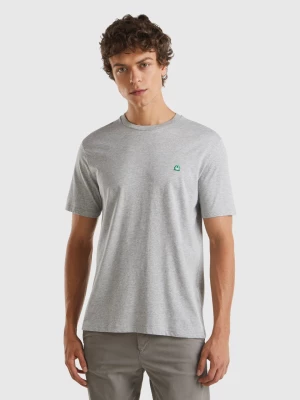 Benetton, 100% Organic Cotton Basic T-shirt, size M, Light Gray, Men United Colors of Benetton