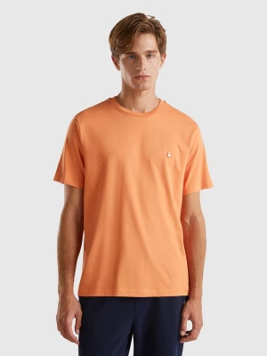 Benetton, 100% Organic Cotton Basic T-shirt, size M, Orange, Men United Colors of Benetton