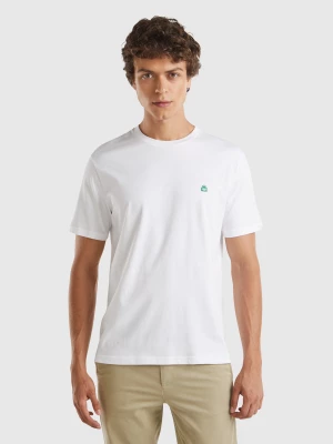 Benetton, 100% Organic Cotton Basic T-shirt, size M, White, Men United Colors of Benetton