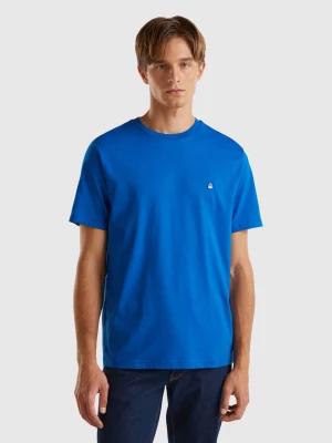 Benetton, 100% Organic Cotton Basic T-shirt, size XS, Blue, Men United Colors of Benetton