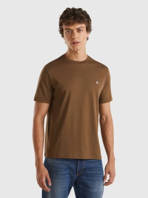 Benetton, 100% Organic Cotton Basic T-shirt, size XS, Brown, Men United Colors of Benetton