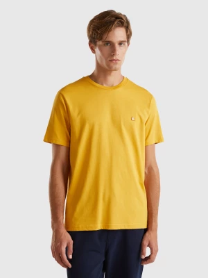 Benetton, 100% Organic Cotton Basic T-shirt, size XL, Mustard, Men United Colors of Benetton